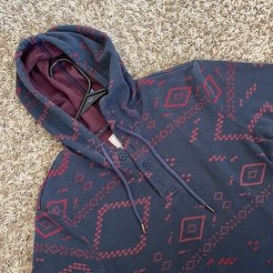 On The Byas Hooded Long Sleeve Shirt - Navy Blue